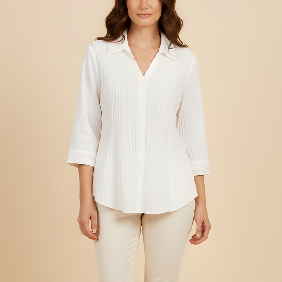 White and Plaid Button-Up Shirts - Picture 5 of 5